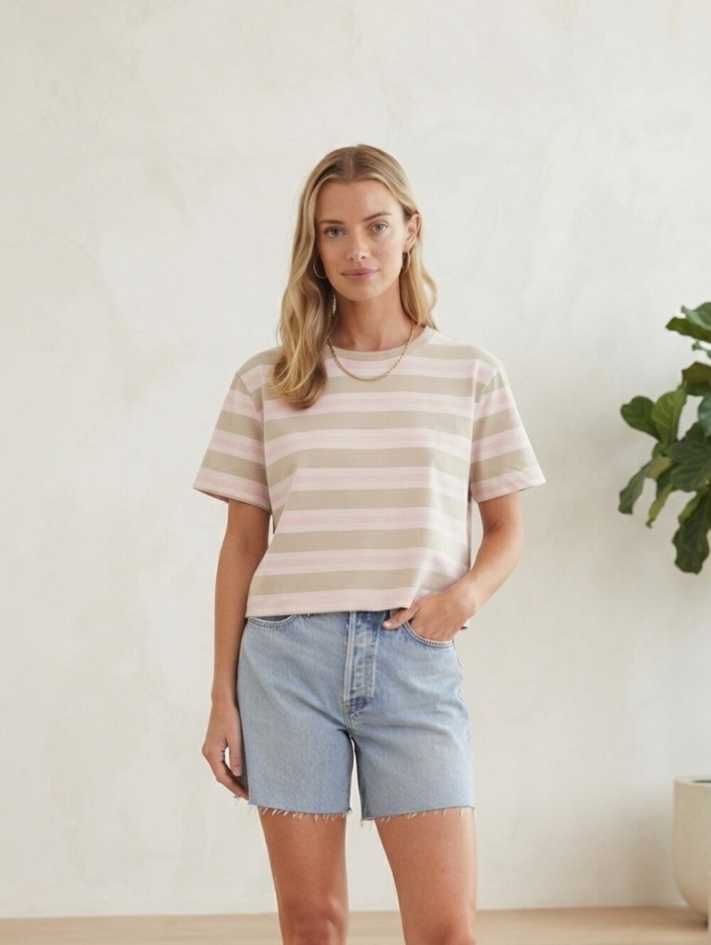 KULE 'The Brentwood' Multistripped Cropped Top - XL